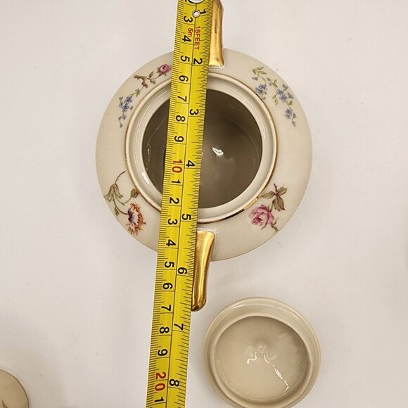 Vtg Limoges France Lidded Sugar, Creamer, 2 Cups Haviland, Charles Field Rosario - Picture 8 of 16